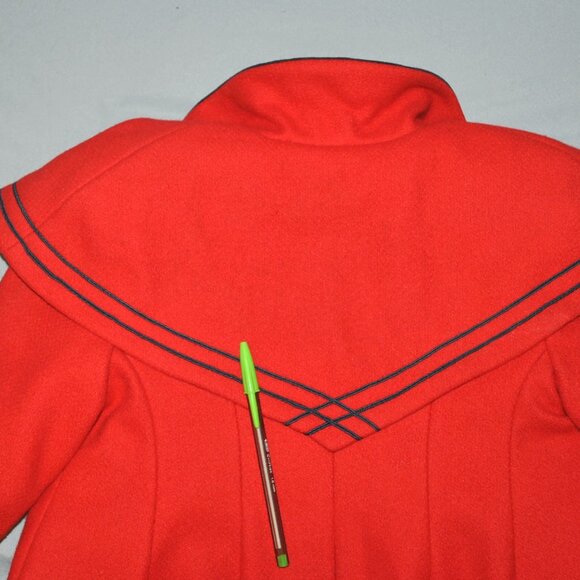 Vintage Rothschild Wool Coat Girls Size 4 Red & Blue Pea Coat - Picture 10 of 15